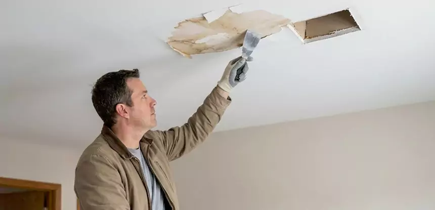 Ceiling Water Stain and Drywall Repair in Buffalo Creek
